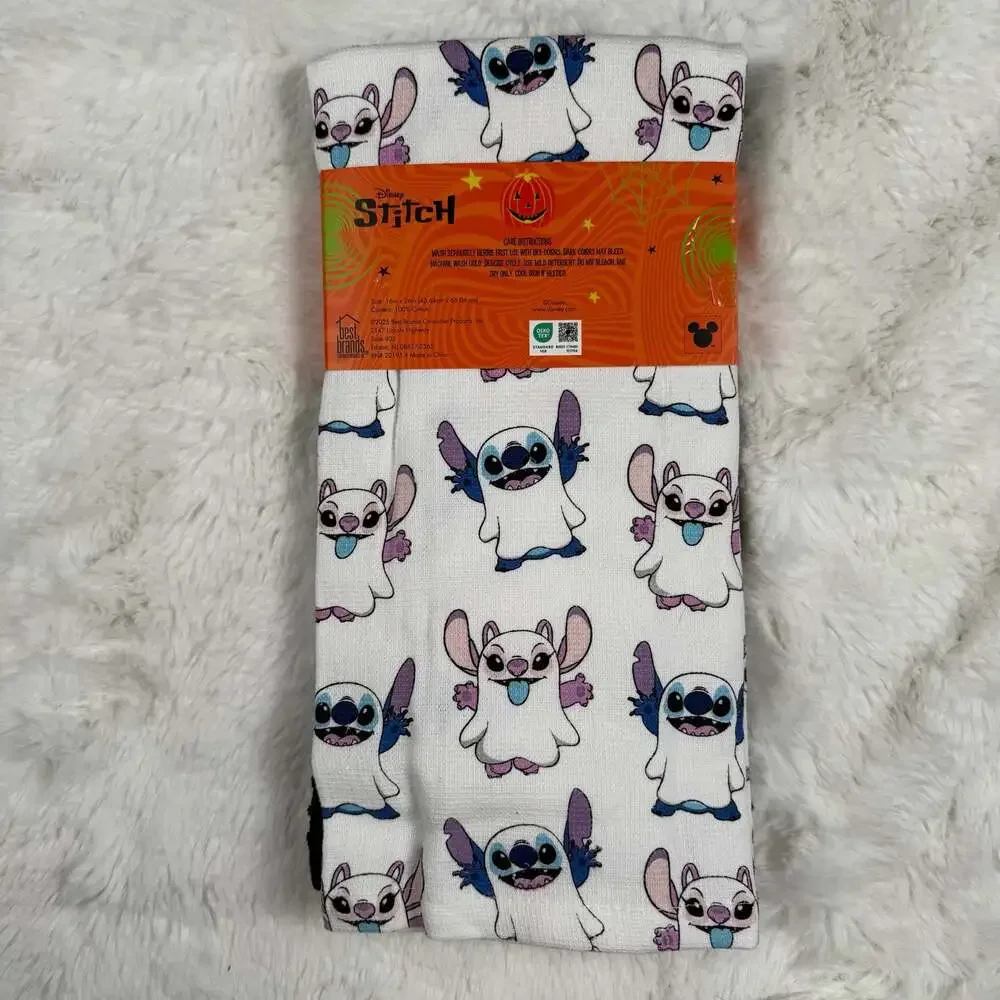 Disney Stitch and Angel Halloween Ghost Kitchen Towels